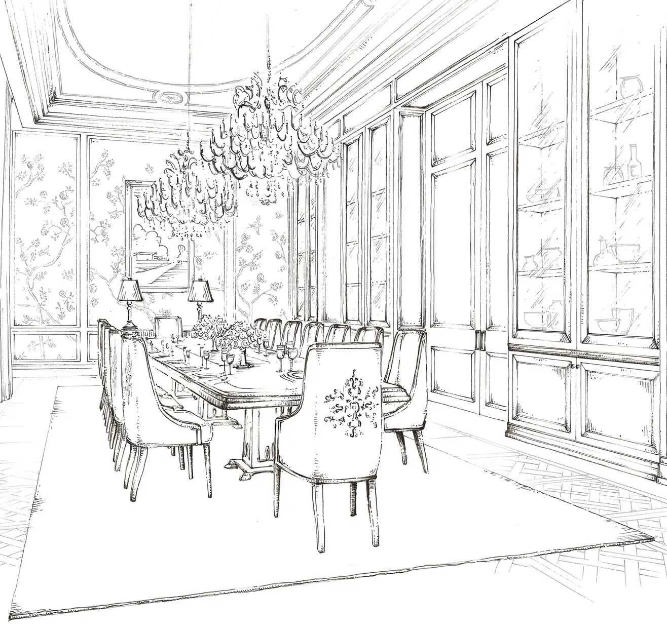 interior designer drawing