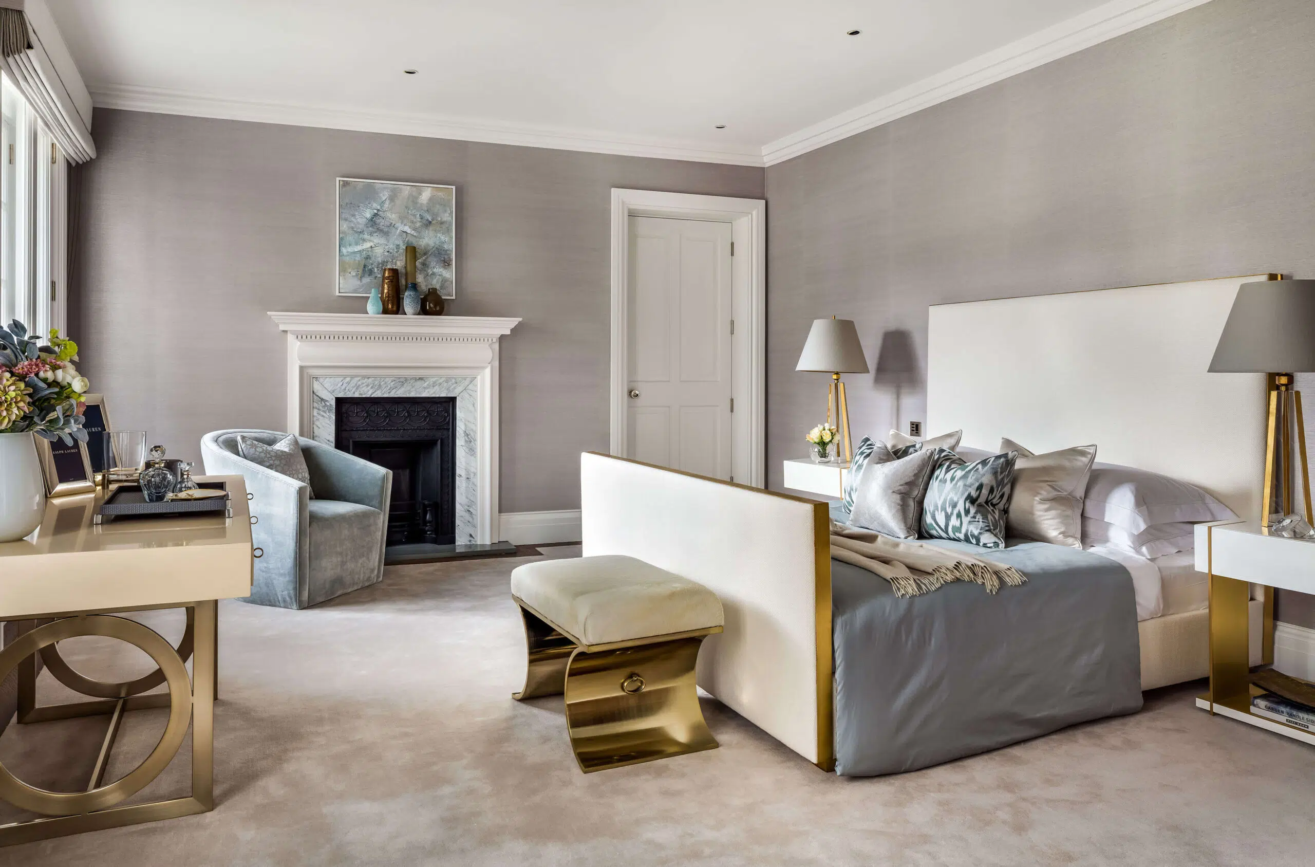 bedroom of interior design project in Westminster