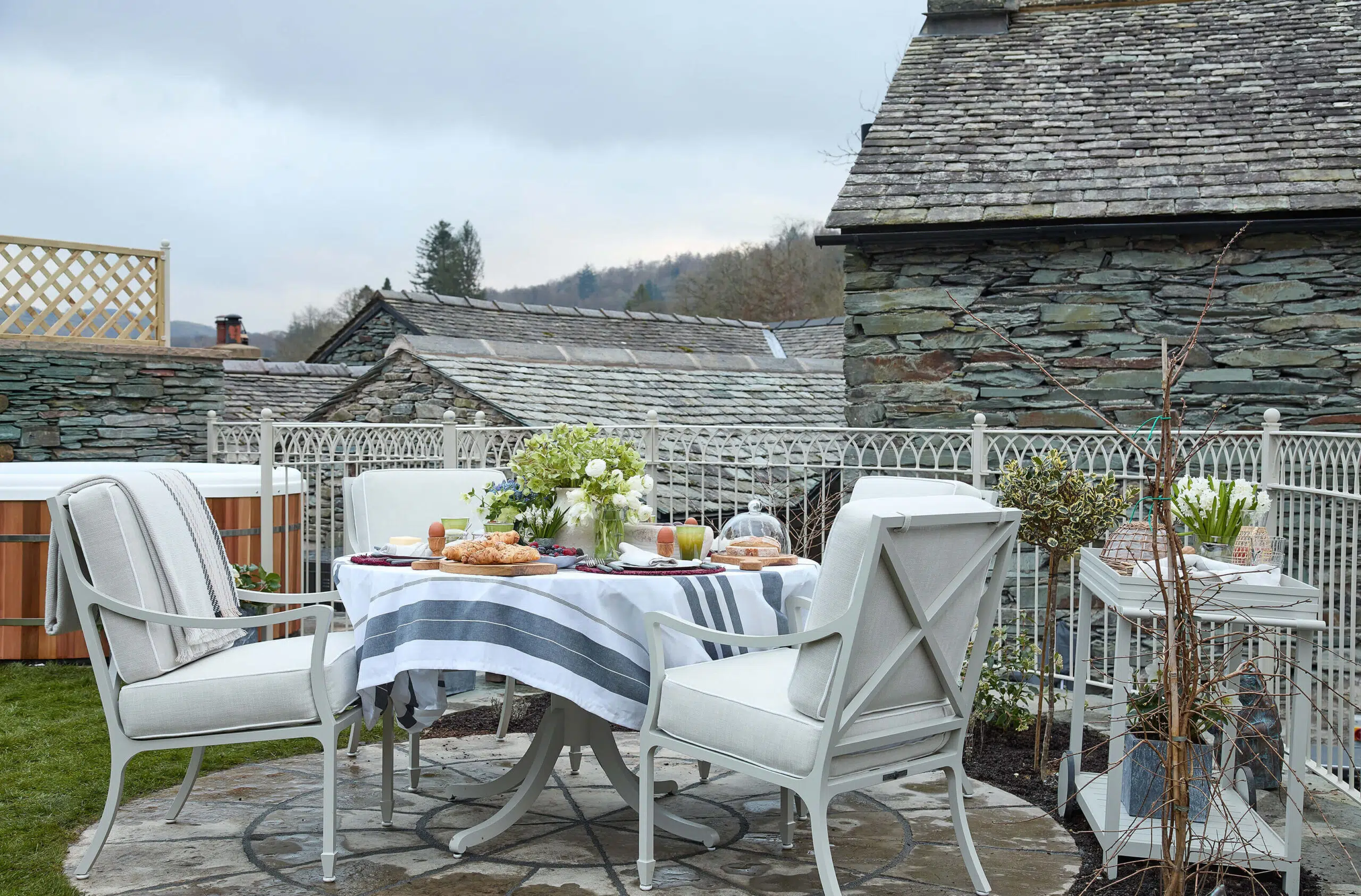 Outdoor seating of project in lake district
