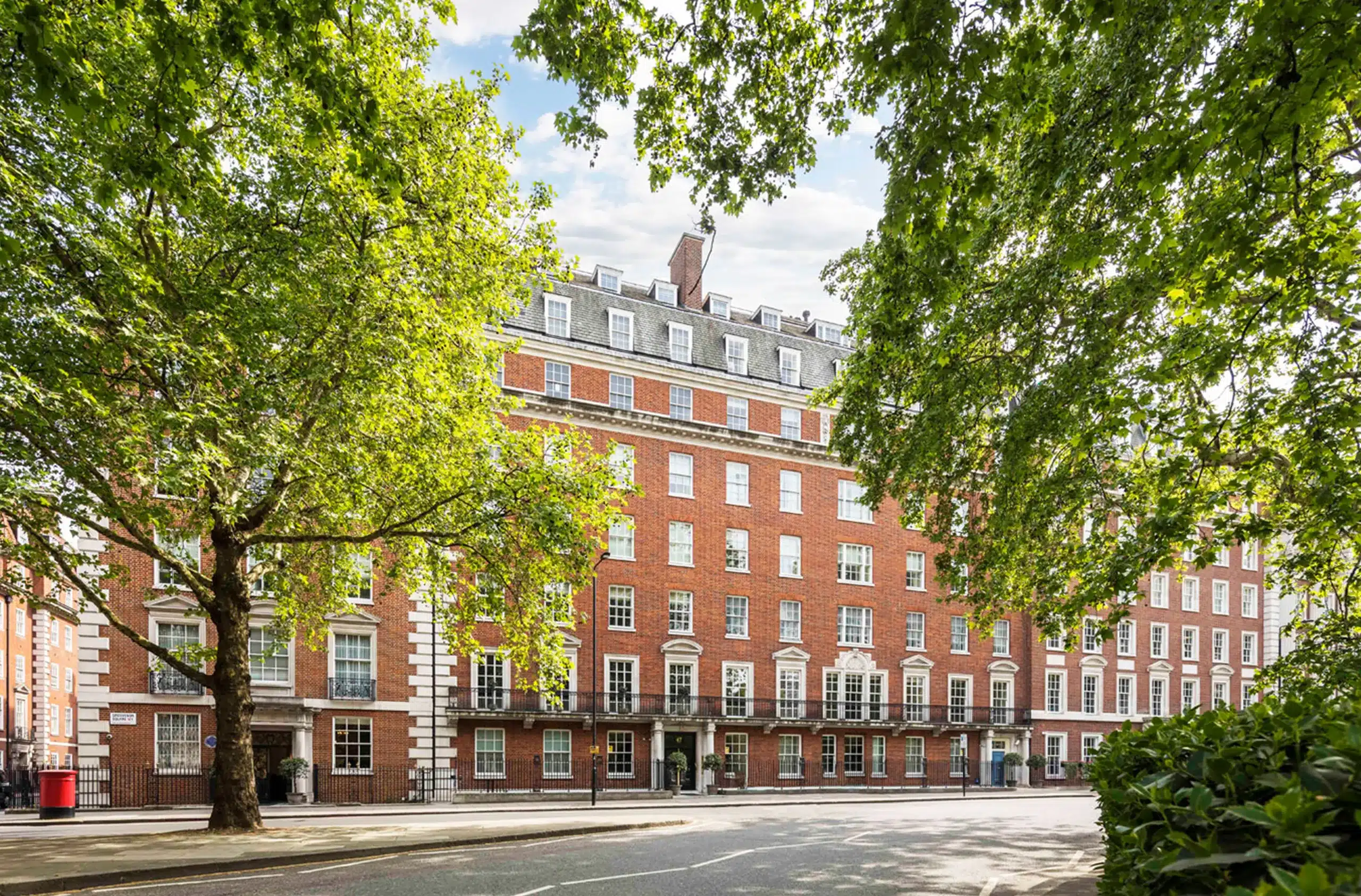 A street view of Grosvenor Square real estate, prime property in london