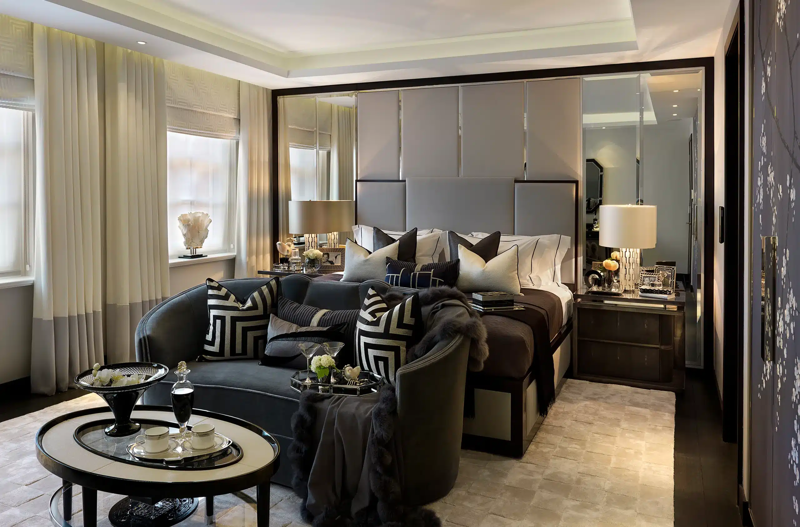 A master bedroom interior design in a london apartment