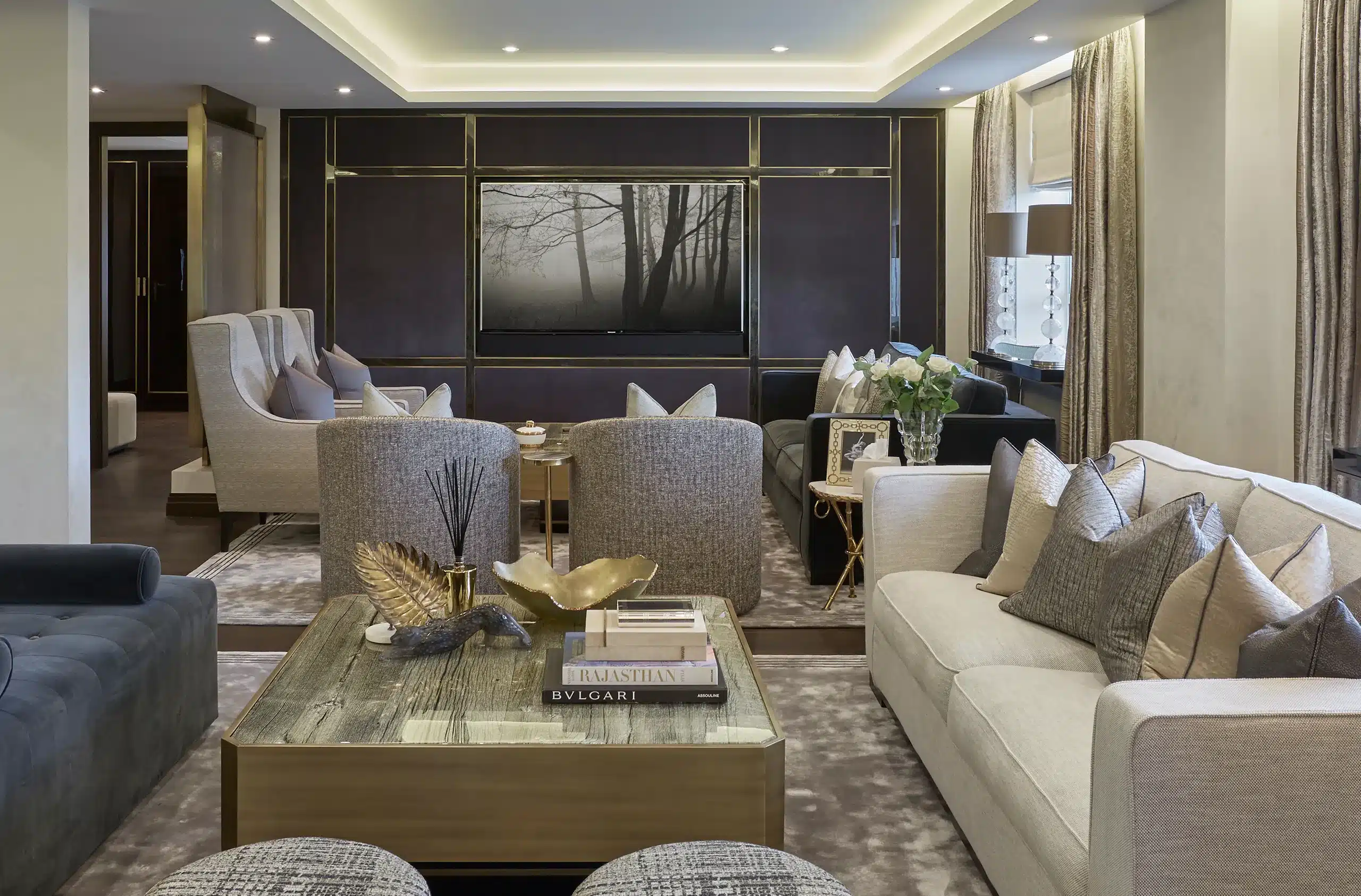 Living room at one of londons best interior designers, uk based kathatharine pooley
