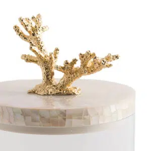 Coral jar - gold detail edge