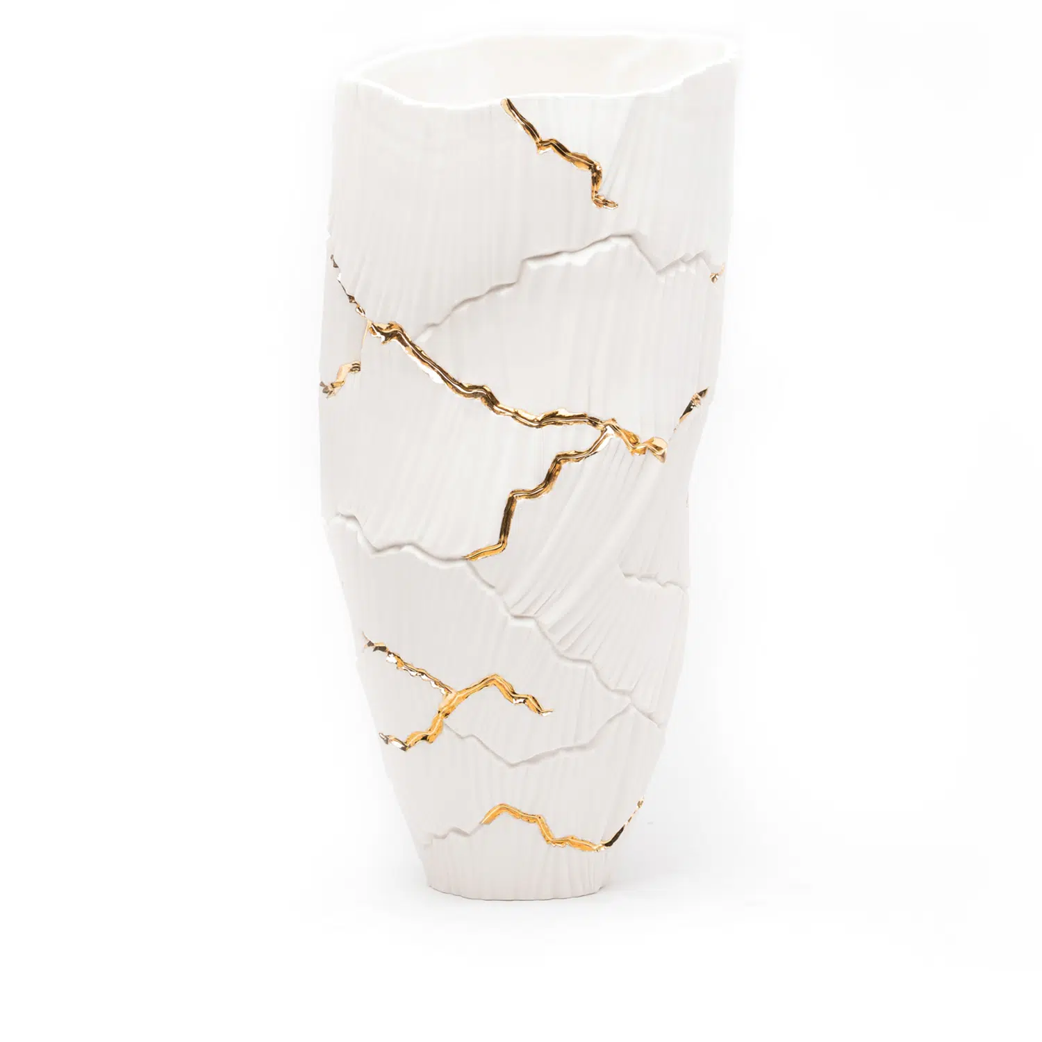 CrackledDesigner Gold Leaf Porcelain Vase