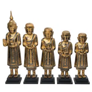 antique Burmese monk statues