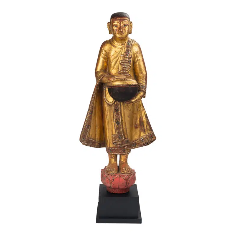 Hand-Crafted Standing Burmese Monk
