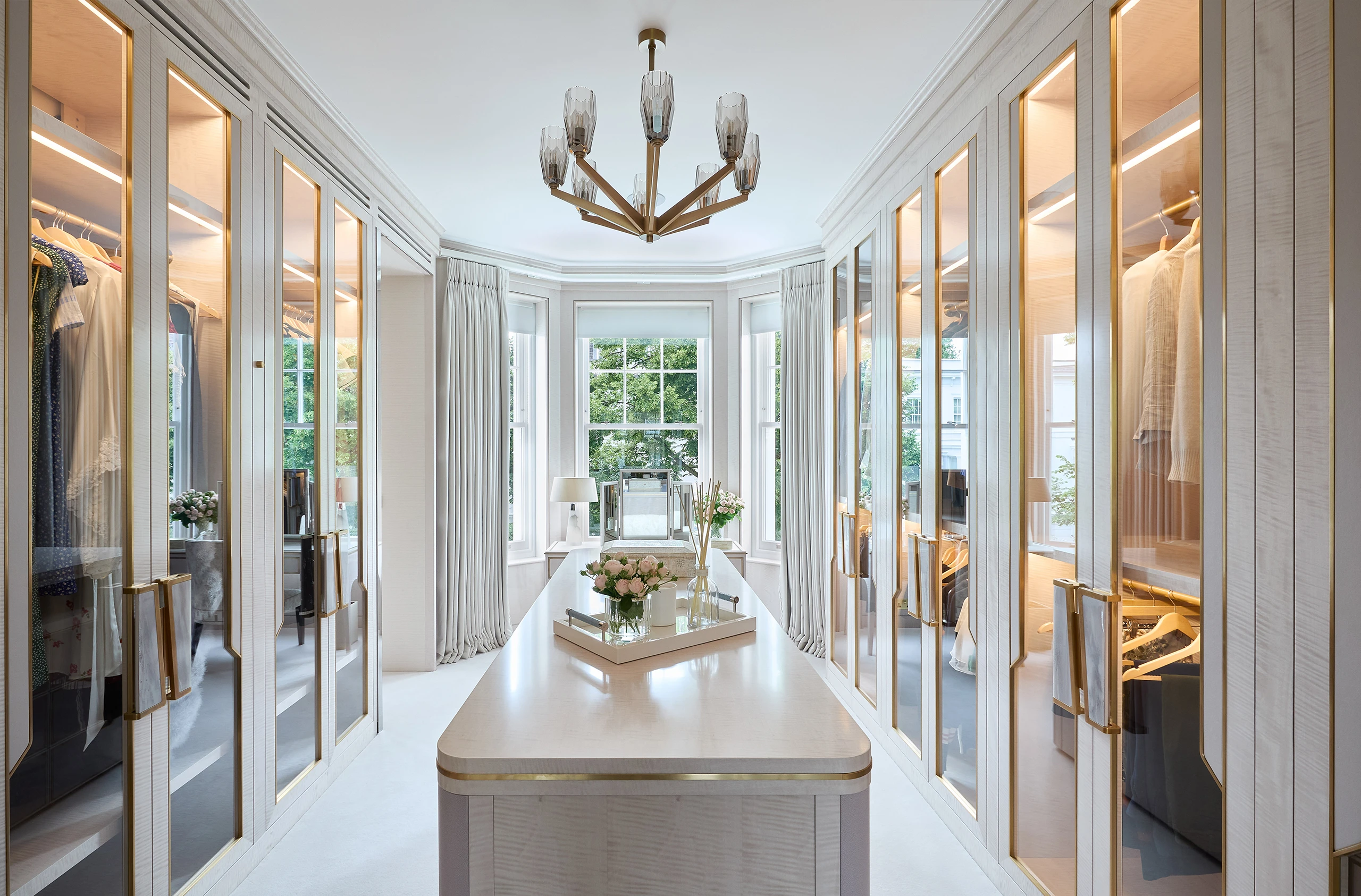 Katharine Pooley luxury interior design project london Notting Hill award winning interior design dressing room joinery design