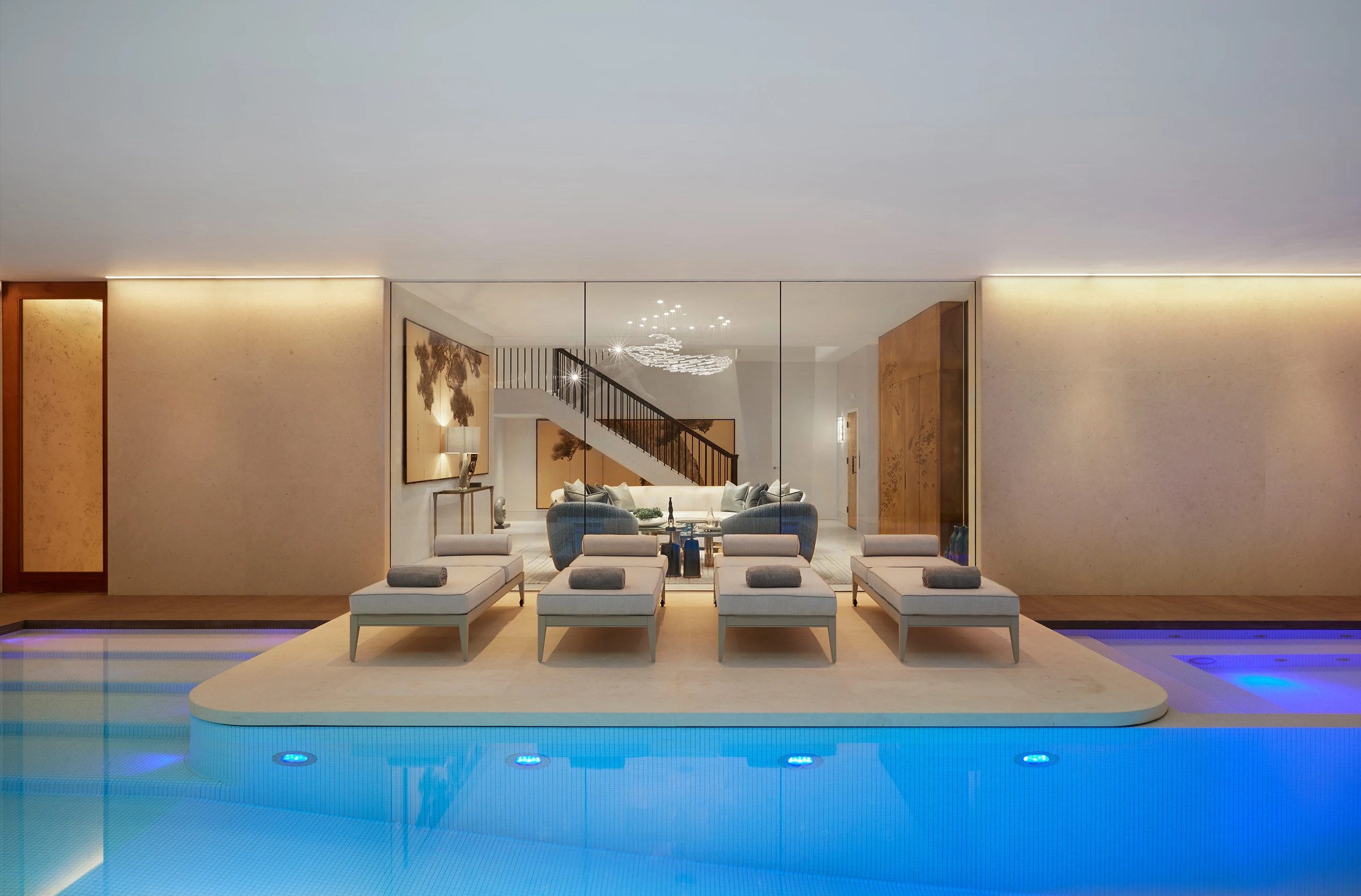 Katharine Pooley luxury interior design project london Notting Hill award winning interior design luxury swimming pool spa design