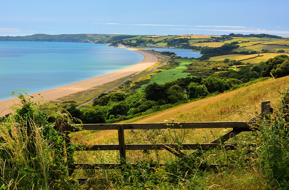 A coastal shot of the Devon area