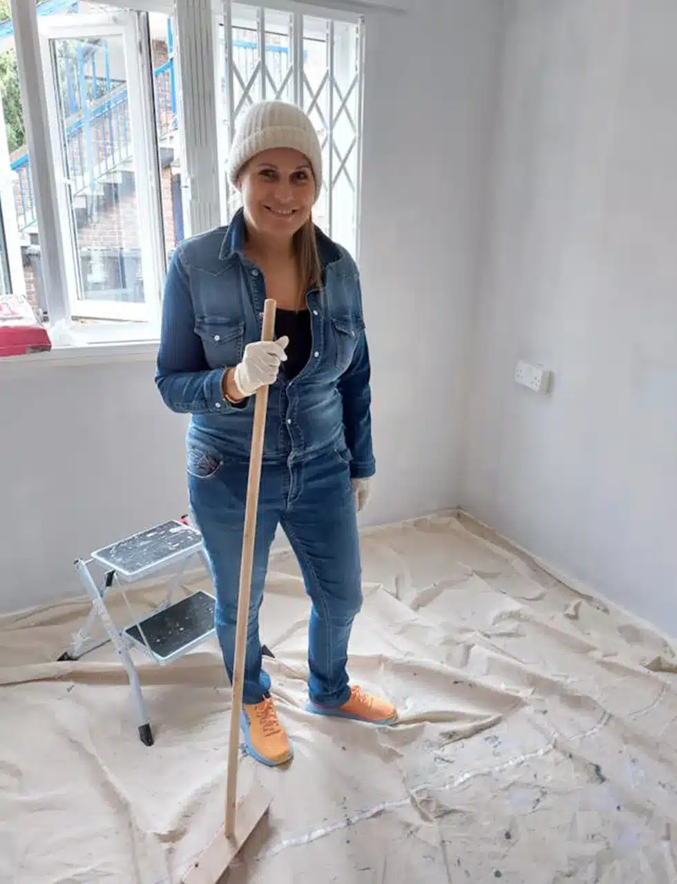 KP working on child's room designed by Katharine Pooleys interior design team, as part of charity project Decorate a Childs Life by The Childhood Trust