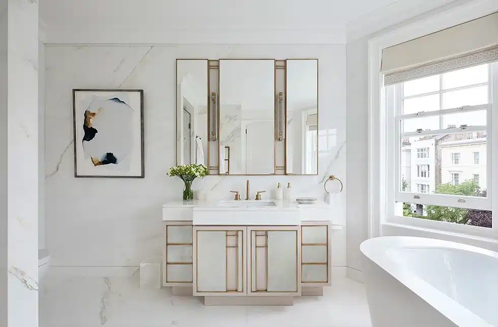 A bathroom in one of katharine pooleys central london townhouse projects in interior design