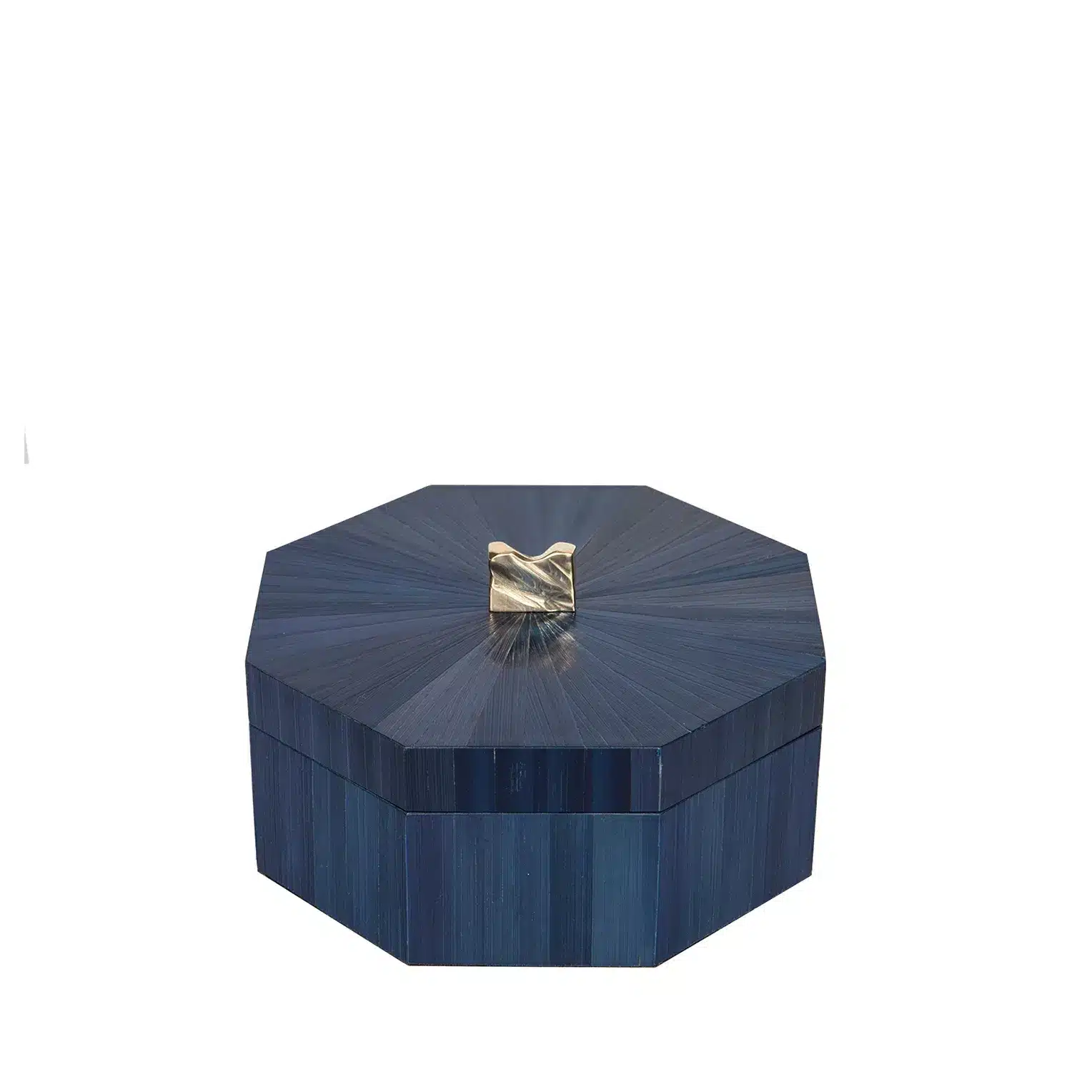 A delightful shade of blue on this ultramarine straw marquetry box