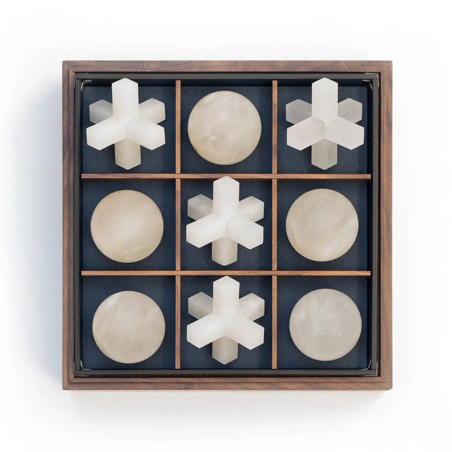 Bespoke games for gifts, this alabaster tic tac toe is a wonderful addition to any home
