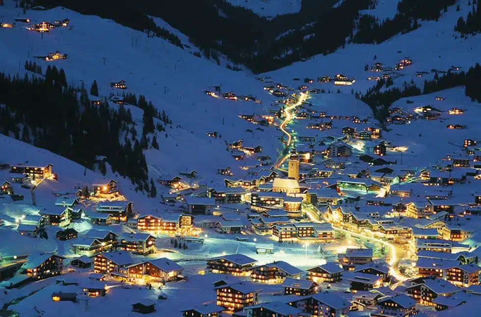 Lech in austria at night time