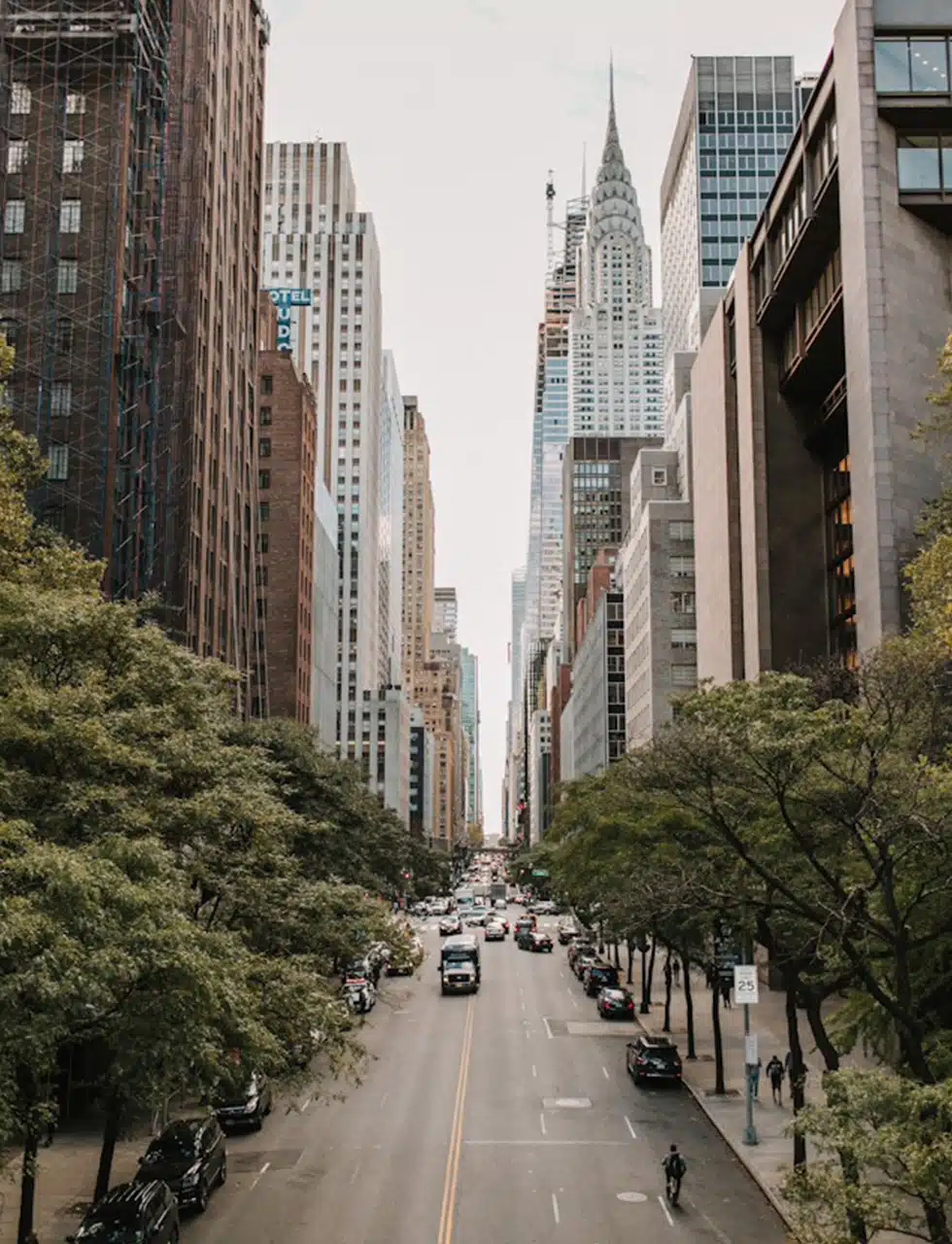 A daylight streetscape of new york, the location of katharine pooleys new design studio