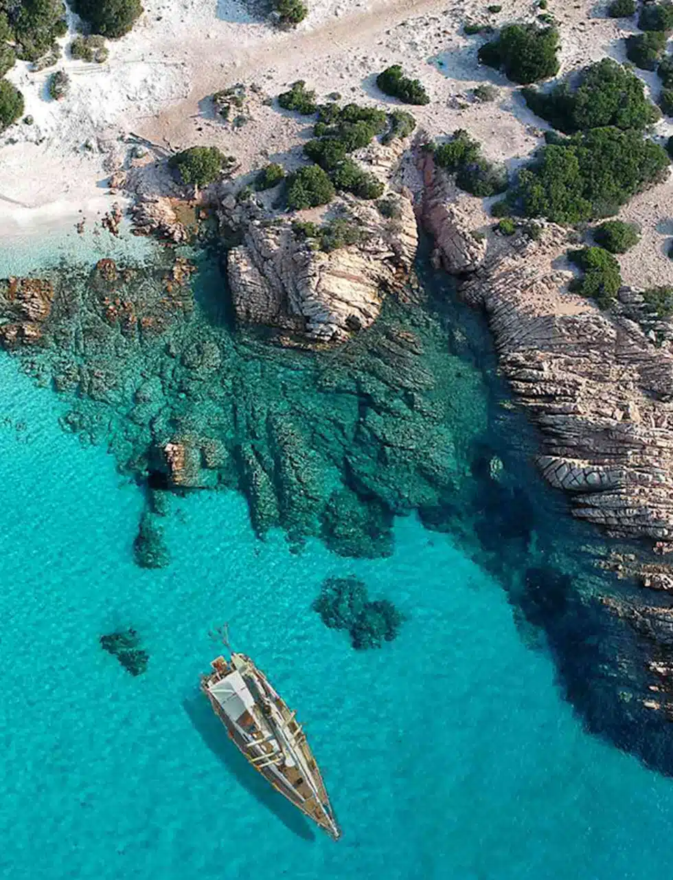 The coast of Sardinia from birds eye view