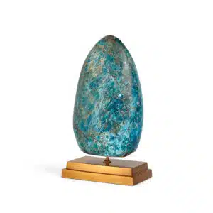 Blue Apotite Mineral on Stand