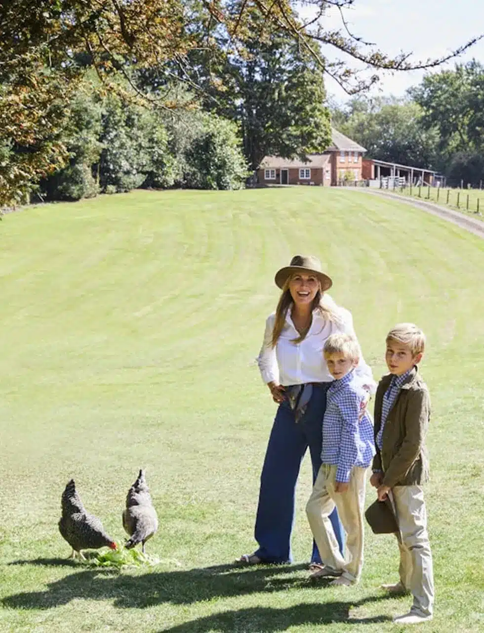 katharine Pooley and her family at home in the english countryside