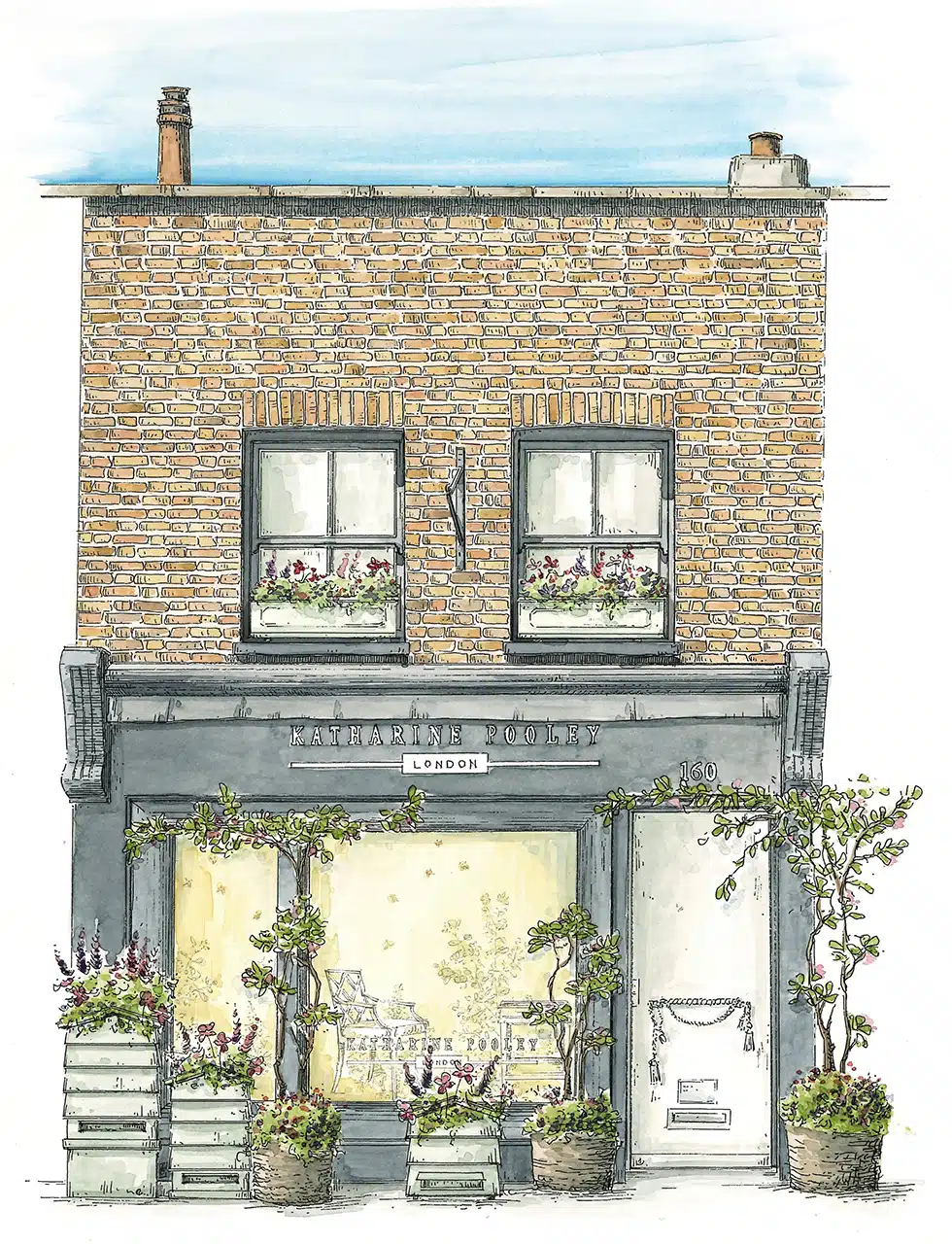 Katharine_Pooley_Boutique_Exterior_Sketch_Chelsea_in_Bloom_2024