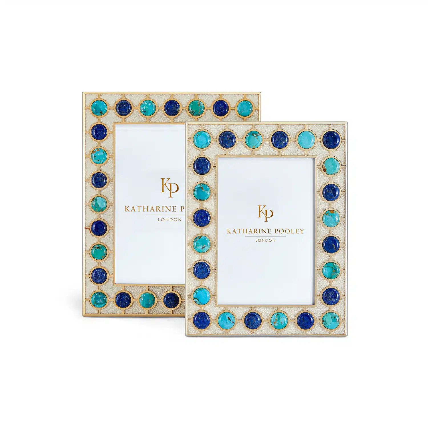 A gorgeous luxury photograph frame of turquoise and lapis lazui