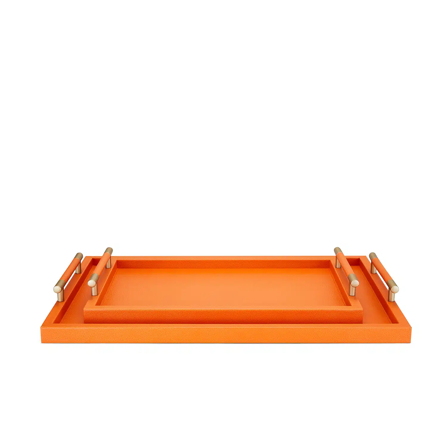 orange leather tray