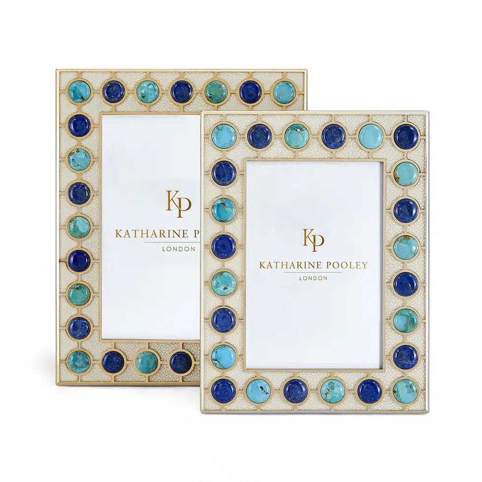 Turquoise And Lapis Lazuli Shagreen Photograph Frame