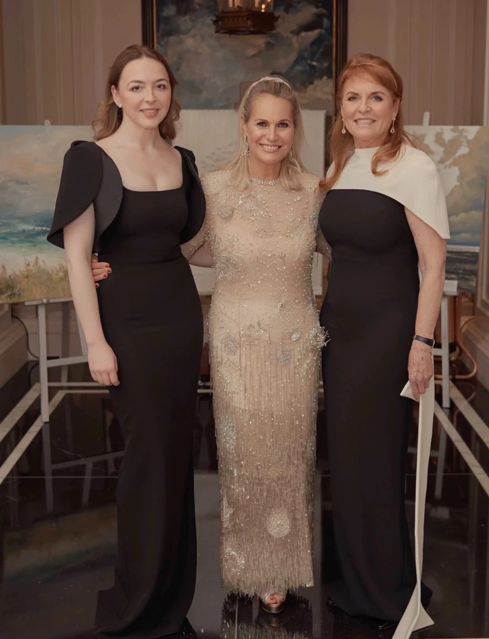 Zenouska Mowatt, Katharine Pooley and Sarah Ferguson attend the British Forces Foundation Ball