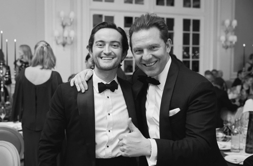 Nick Candy and his friend in evening wear at the British Forces Foundation Ball