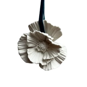 A poppy porcelain ceramic christmas tree decoration made in Britain by katharine pooley