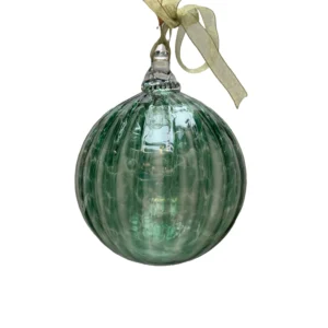 Sage Green Christmas Glass Bauble by katharine Pooley