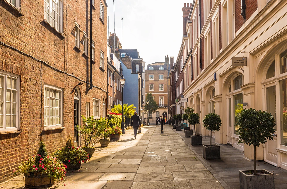 A mews in one of London's best neighbourhoods - Mayfair. Katharine Pooley interior design