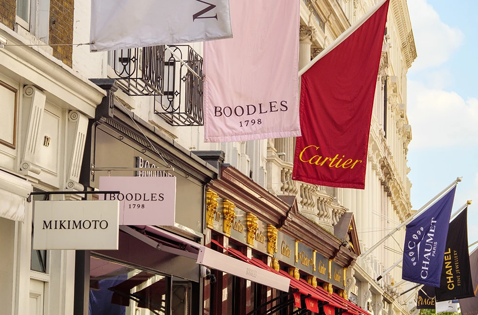 Shops in Mayfair in a photo taken by interior designer katharine pooley