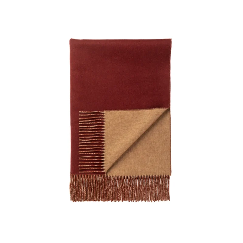 Reversible Burgundy & Fawn Cashmere Throw