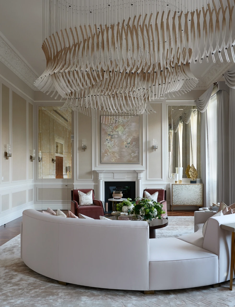 A vast luxurious living room in a design by the uk's best interior designer katharine pooley