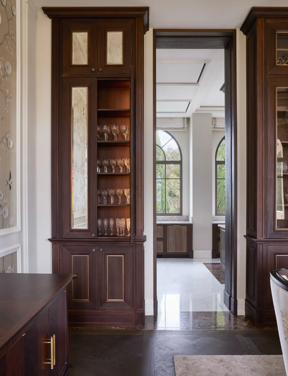 A dining room joinery detail in a chateau design by world's best interior designer katharine pooley