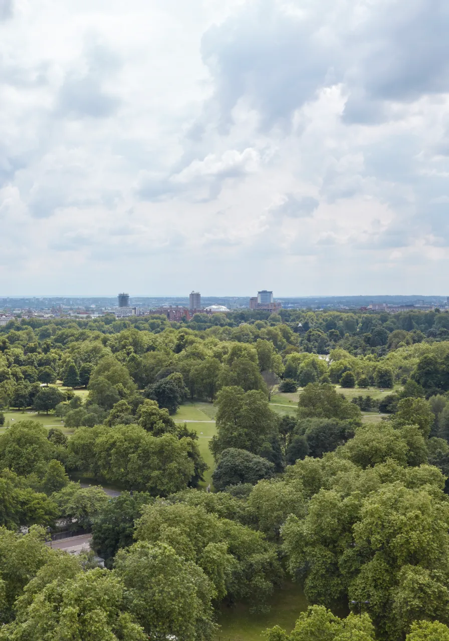A beautiful view of Hyde Park from one of katharine pooley's luxury interior design projects