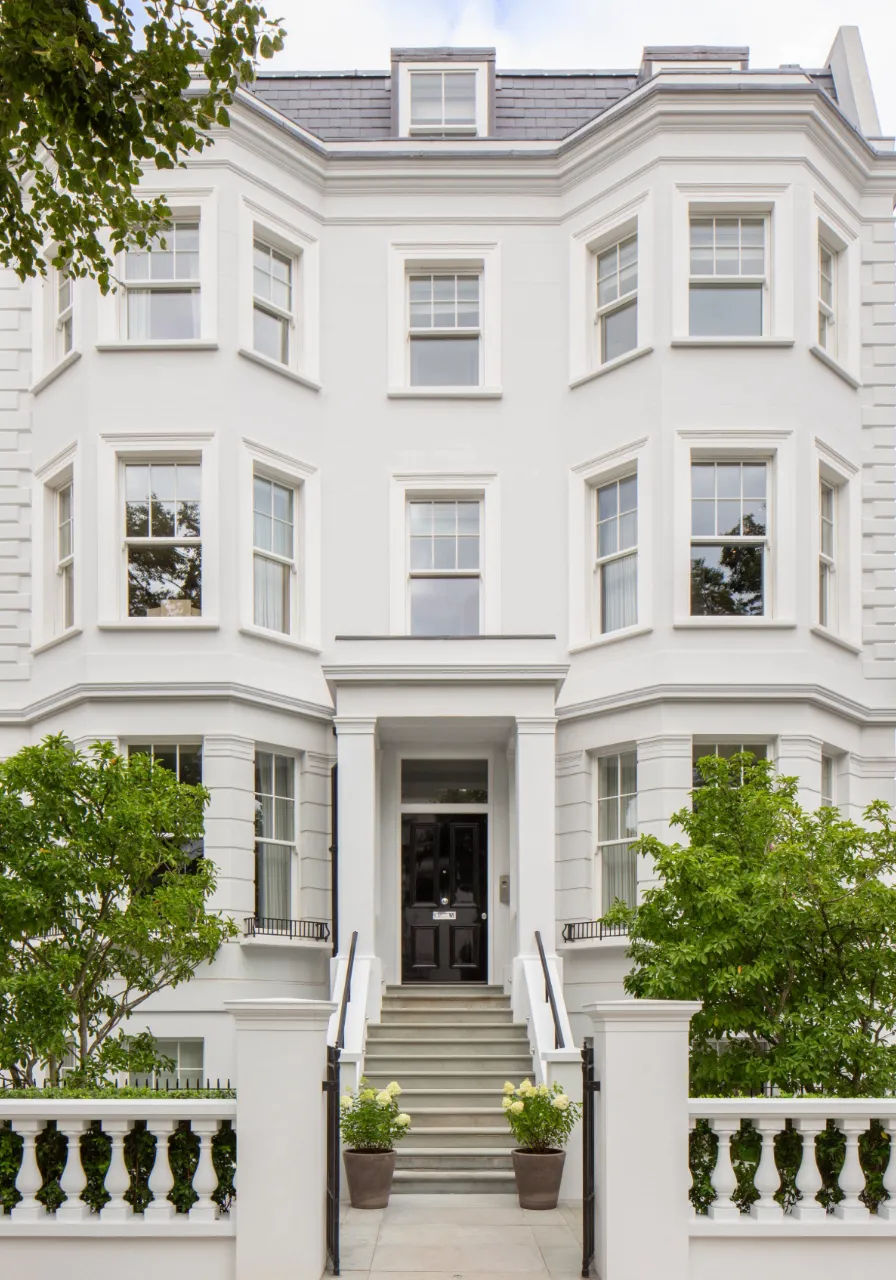 The facade of one of Katharine Pooley's luxury interior design projects