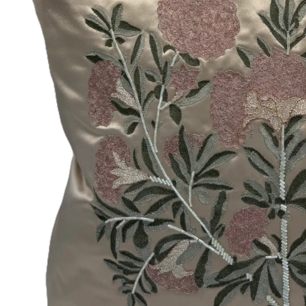 Beautiful details on a handmade throw cushion perfect for your home